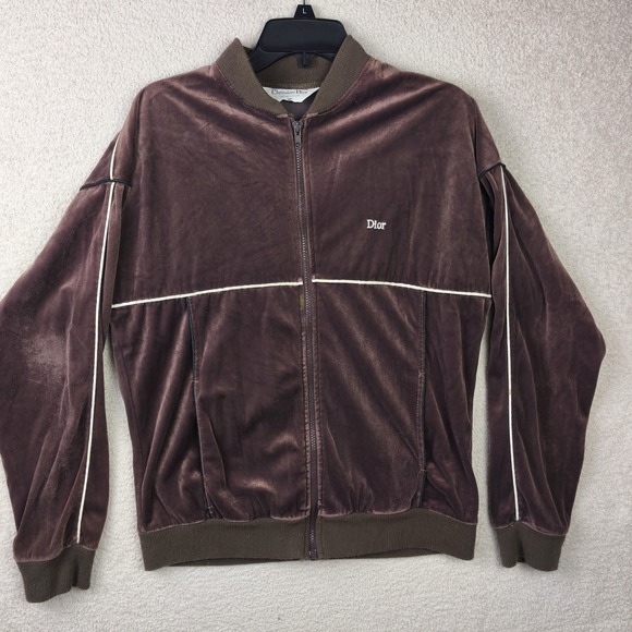 Vintage 90s Christian Dior Monsieur Brown Full Zip Track Jacket Adult Medium